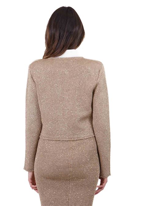 Cardigan color oro con bottoncino SIMONA CORSELLINI | Blazer | CPGIO03-01-C03300250118